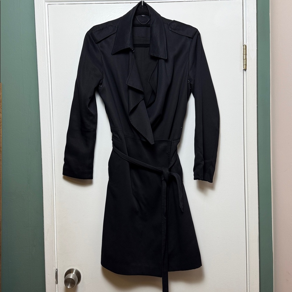 AllSaints Black Trench Coat - Size Small
